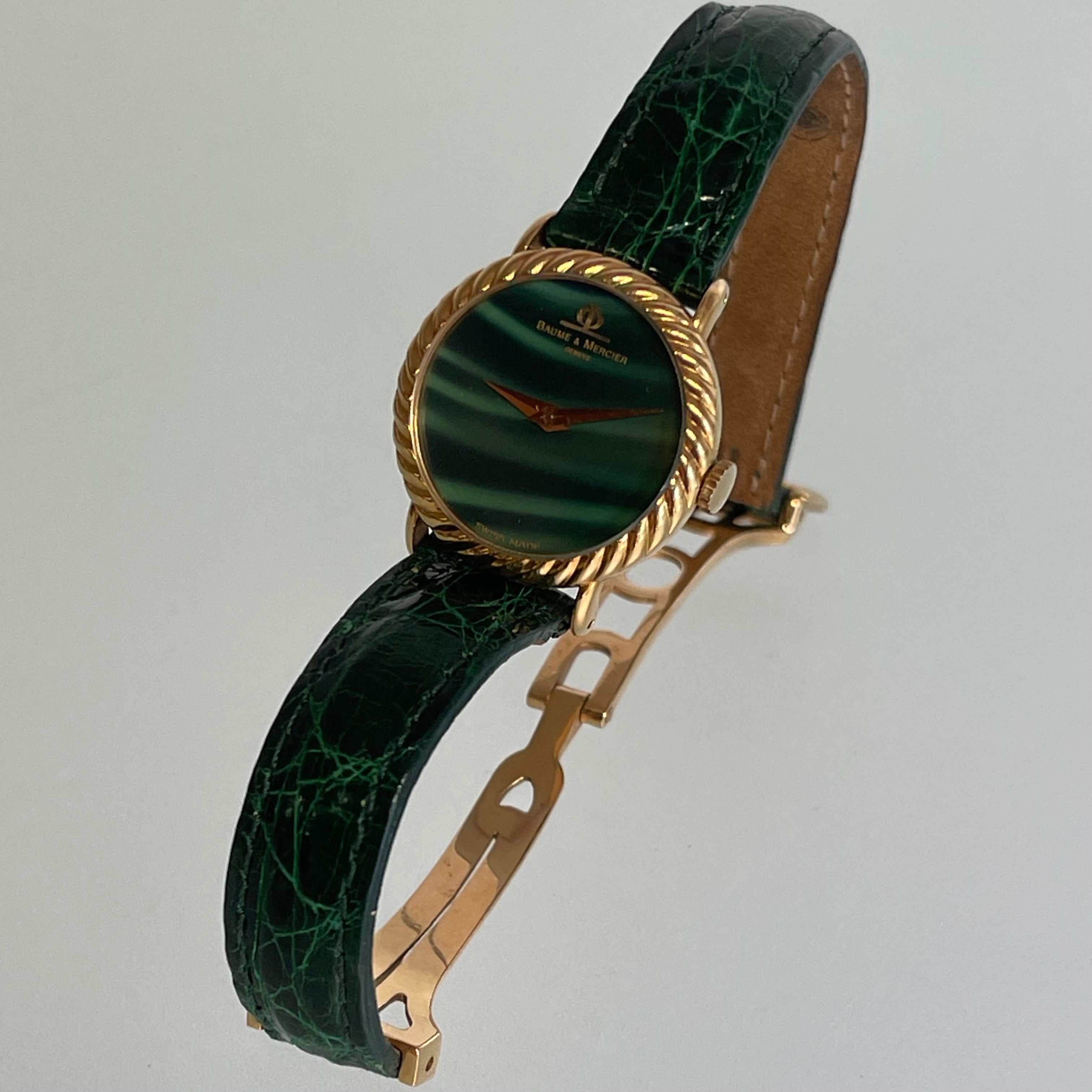 Beaume & Mercier 18k malachite with rare clasp