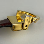 Must de Cartier Belt – Bordeaux Leather with Gold-Tone Buckle