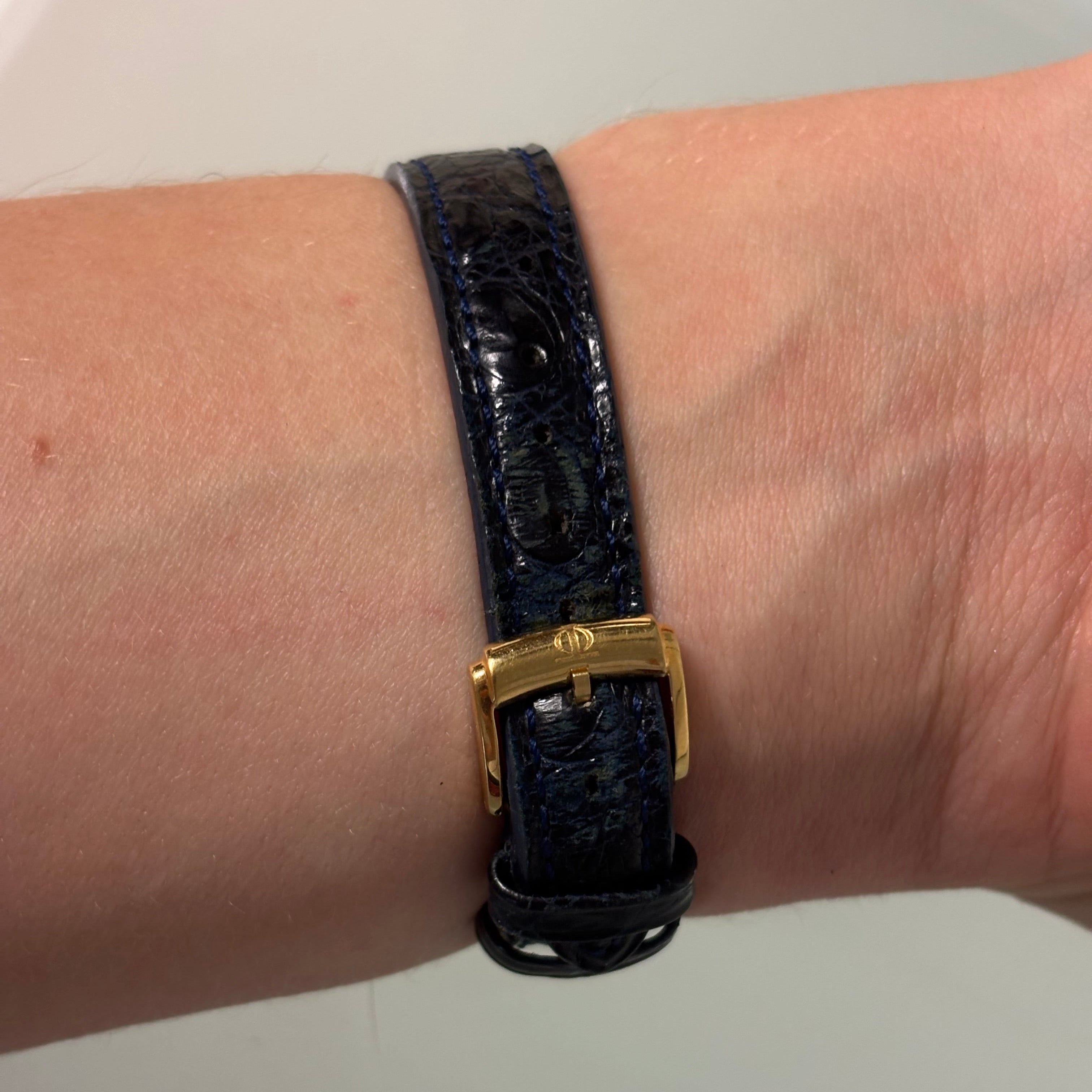 Baume & Mercier Lapis Dial Watch – Logo Case, 18K Gold