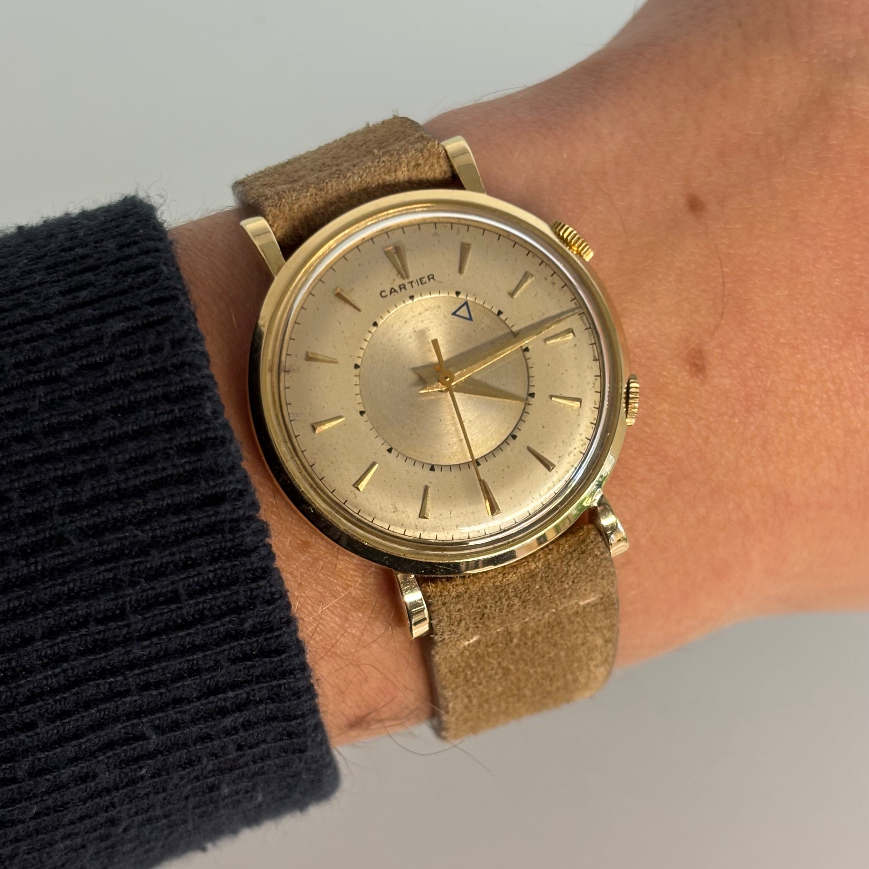 Cartier Memovox Jaeger-LeCoultre 18K Gold Vintage Watch