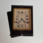 Cartier × Concord Travel Clock – Vintage Leather-Cased Timepiece