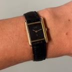Cartier Tank PM Black dial with buckle