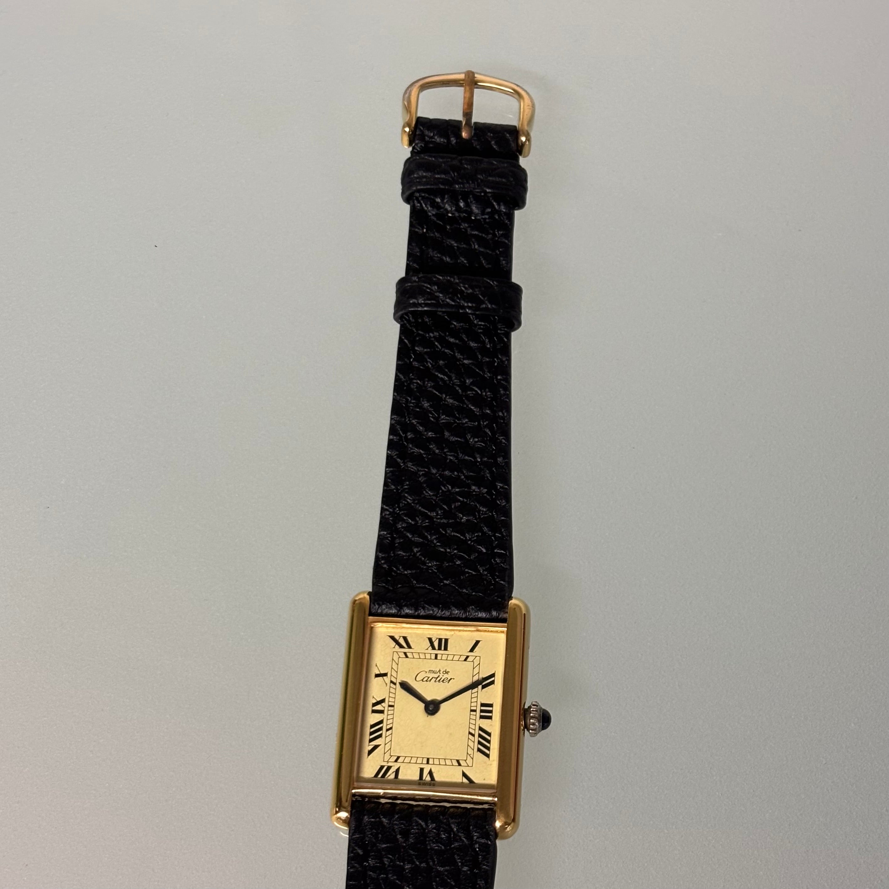 Cartier tank GM lemon Roman numeral dial