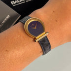 Baume & Mercier Lapis Dial Watch – Logo Case, 18K Gold