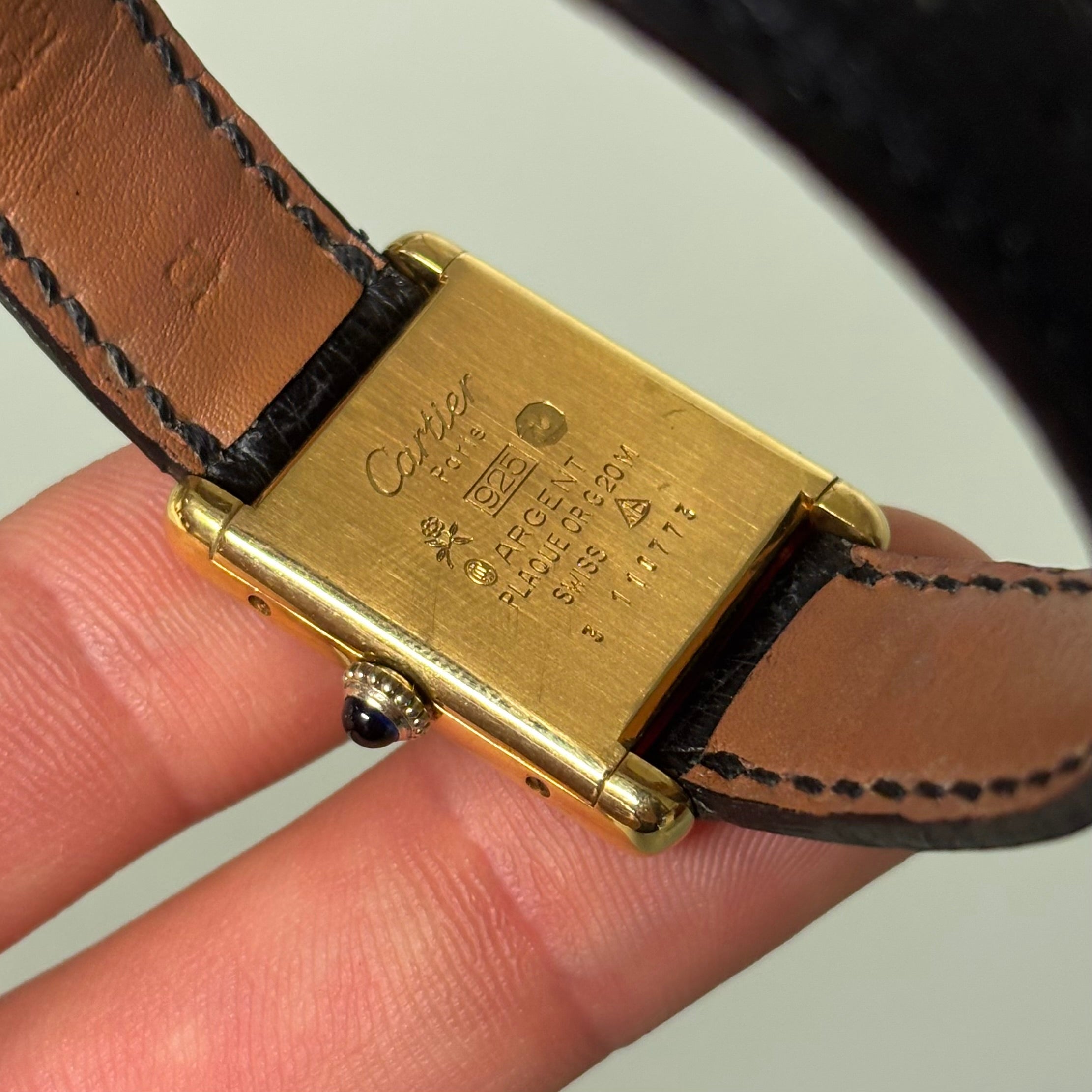 Cartier Tank PM Black dial with buckle