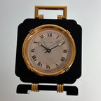 Cartier Gold & Black Table Clock – Vintage Decorative Timepiece