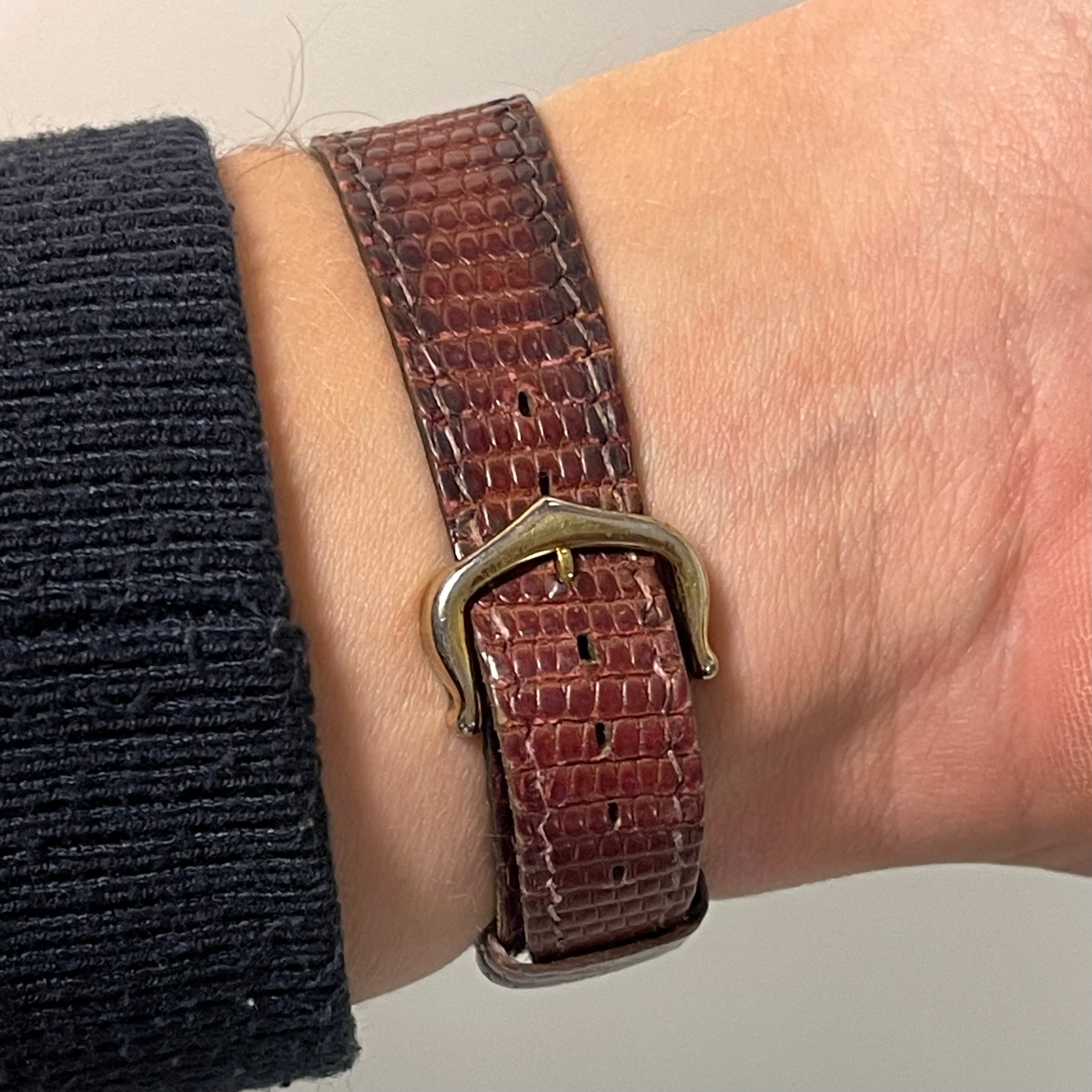 Cartier Tank Grand Model – Bordeaux Art Deco Dial with Matching Strap (23 × 31 mm)