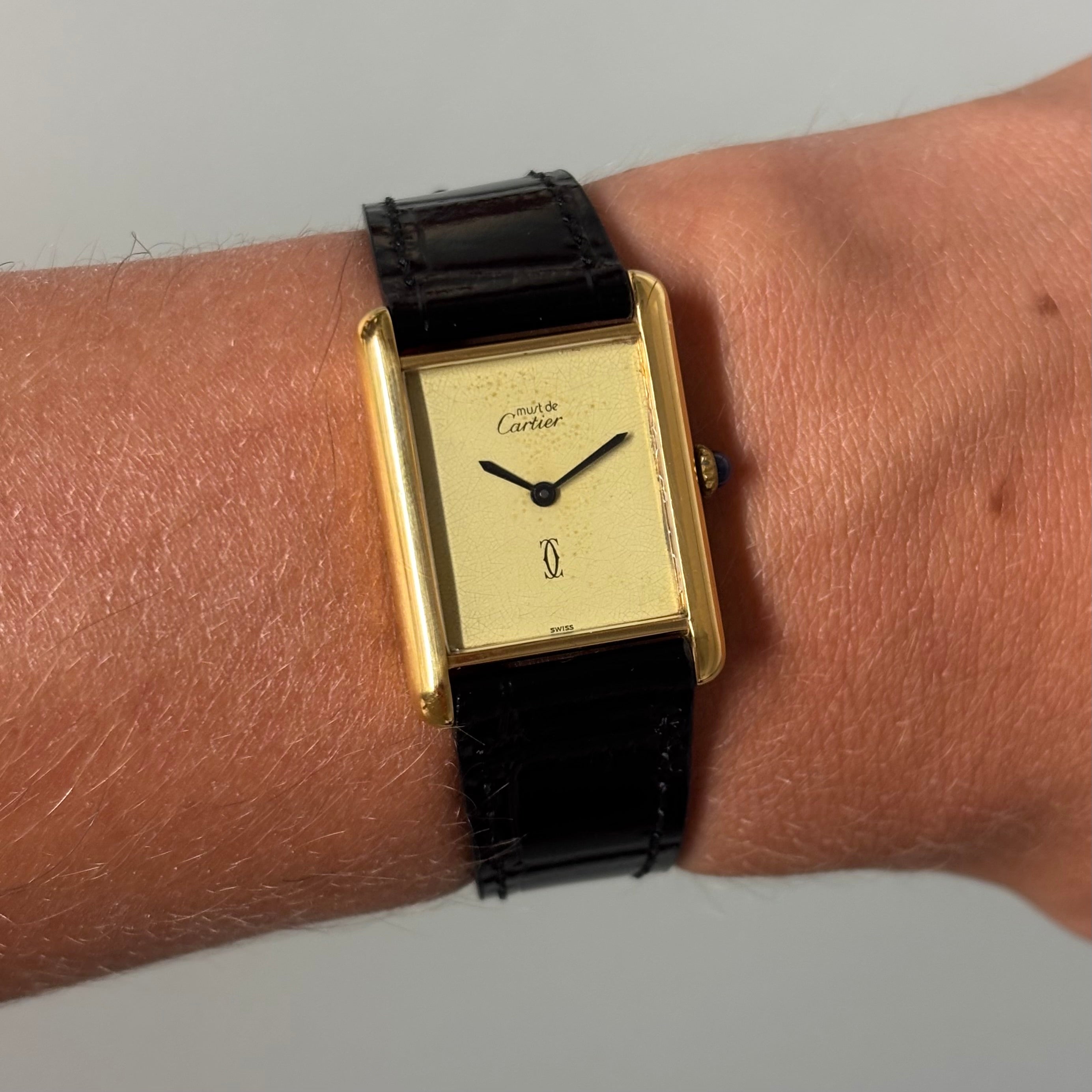 Must de Cartier Lemon dial GM hand wound