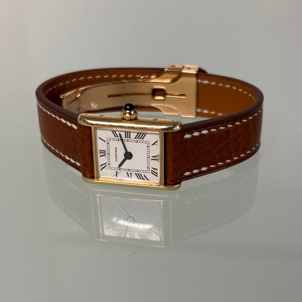 Cartier Tank 1960s with original 18k deployant & box