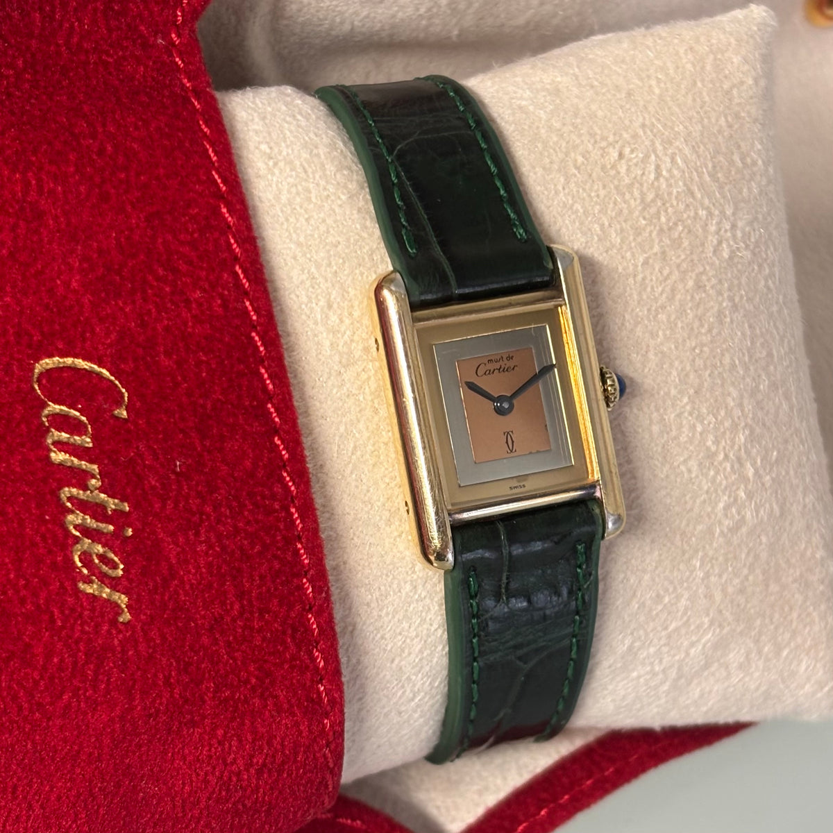 Cartier Tank PM with TriColor mirror dial