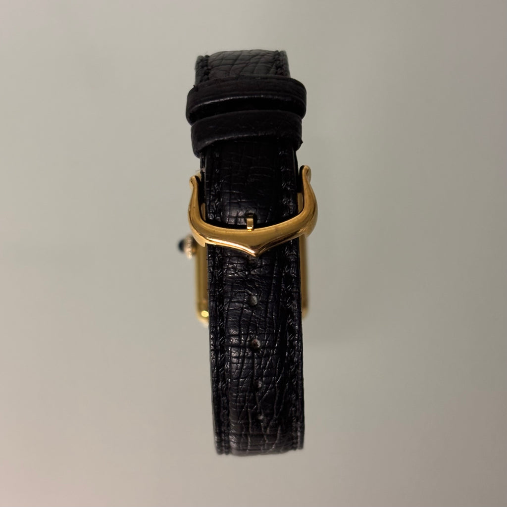 Cartier Tank PM Black dial with buckle