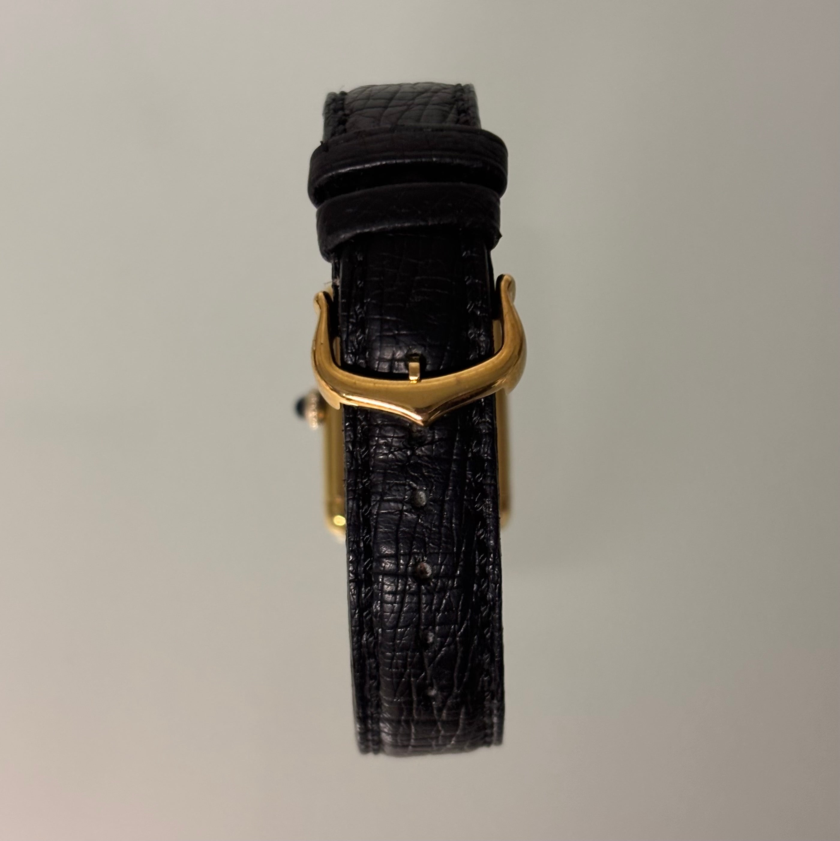 Cartier Tank PM Black dial with buckle