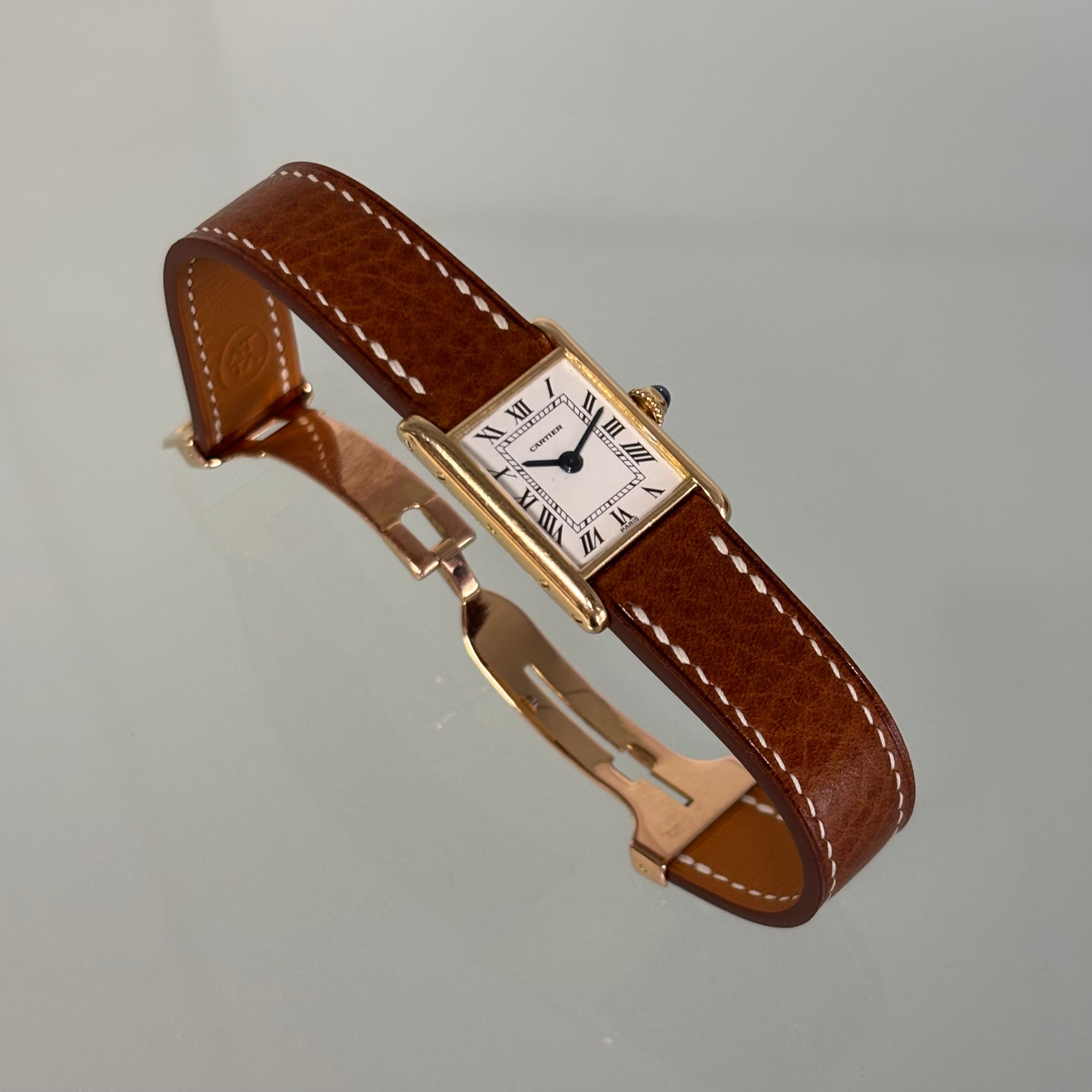 Cartier Tank 1960s with original 18k deployant & box