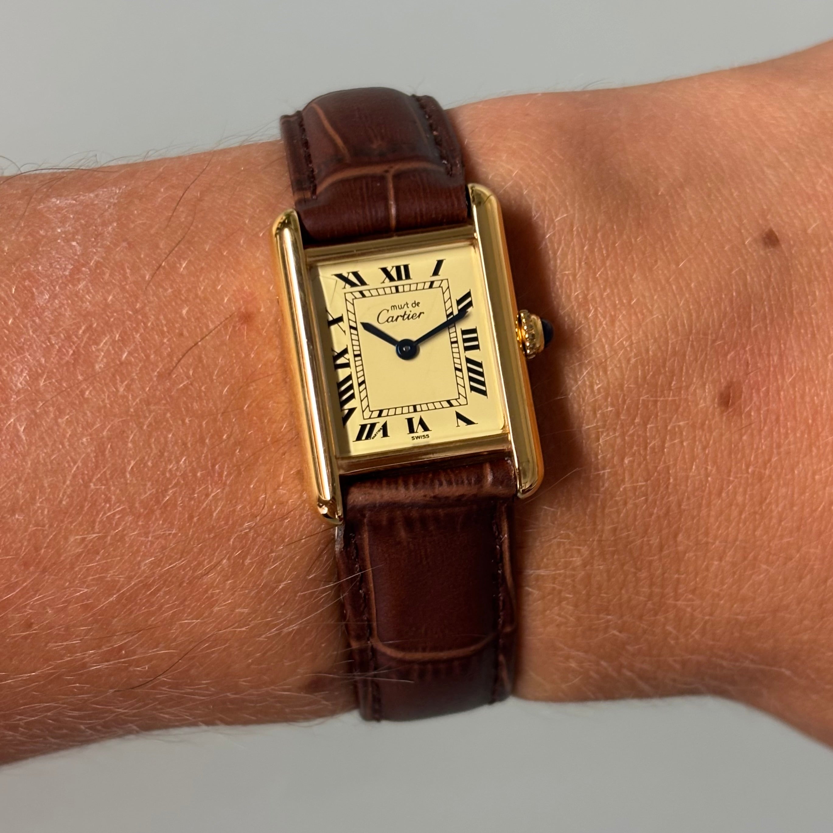 Cartier Tank PM Champagne dial with clasp