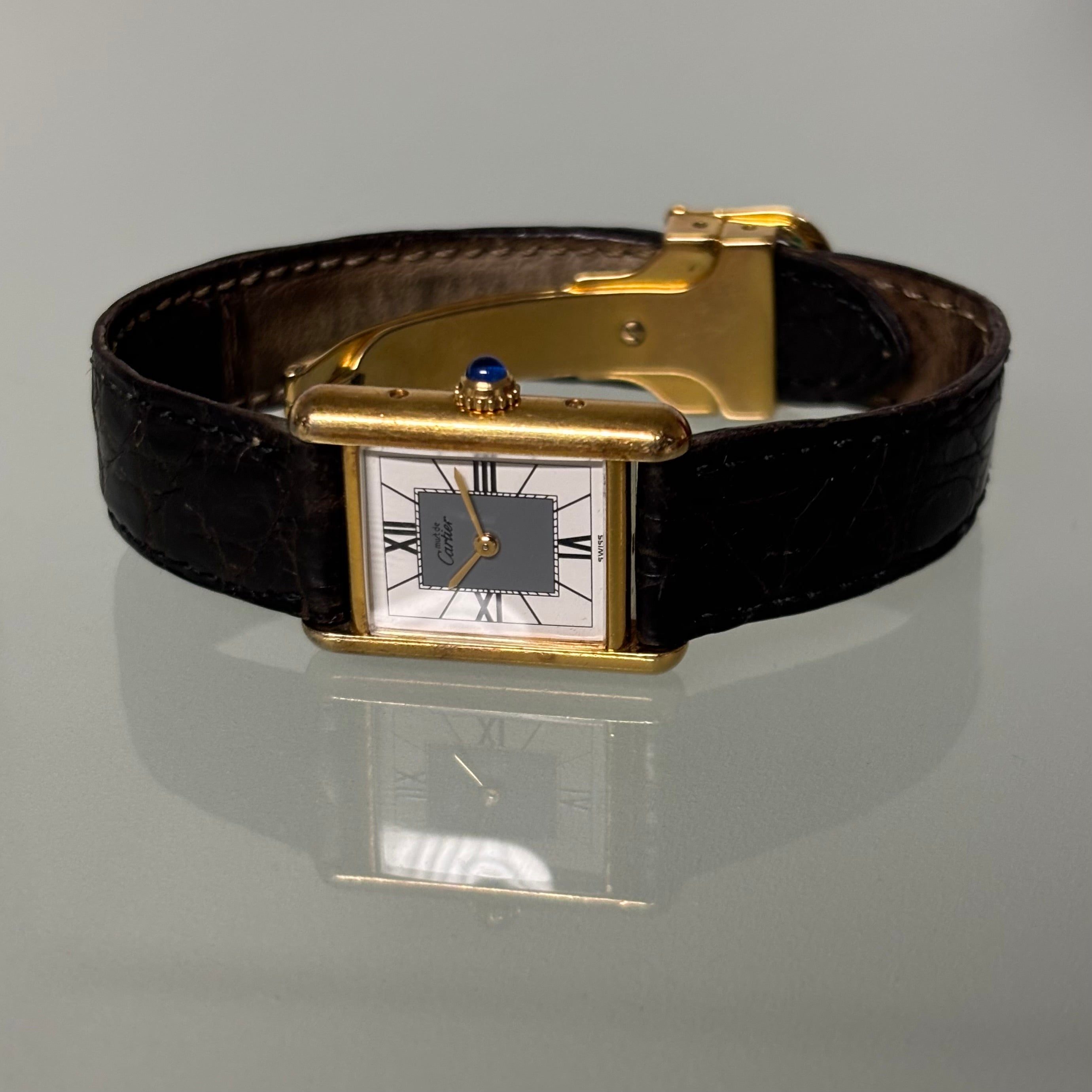Cartier Tank PM with original box, strap & clasp