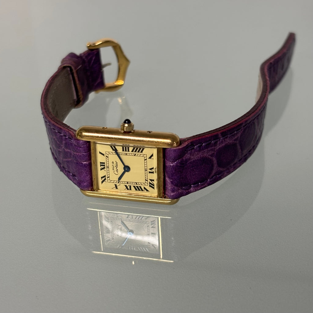Cartier Tank Champagne PM with original buckle