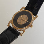 Piaget Onyx & Diamond Wristwatch – 18K Gold, Factory Diamond Dial