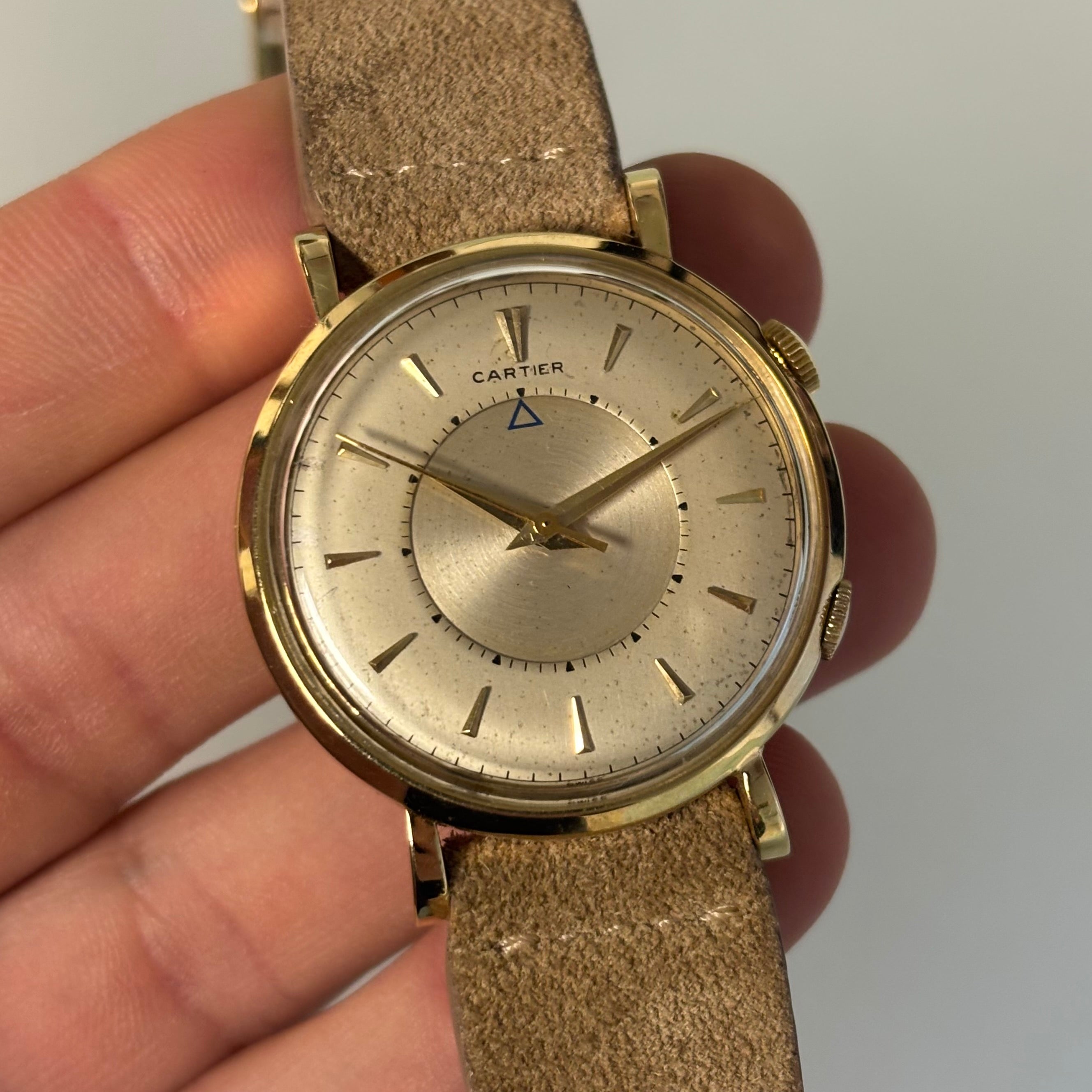 Cartier Memovox Jaeger-LeCoultre 18K Gold Vintage Watch