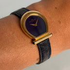 Baume & Mercier Lapis Dial Watch – Logo Case, 18K Gold