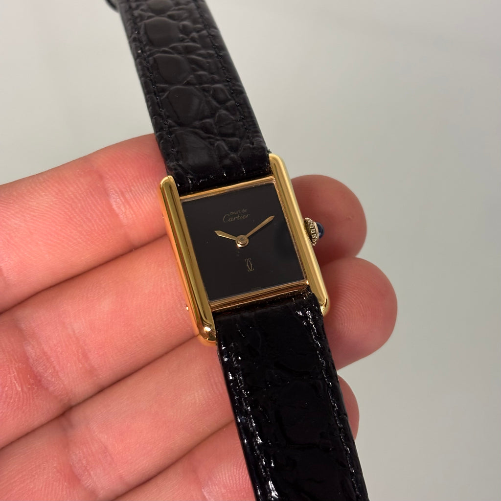 Cartier Tank PM with Black lacquer dial