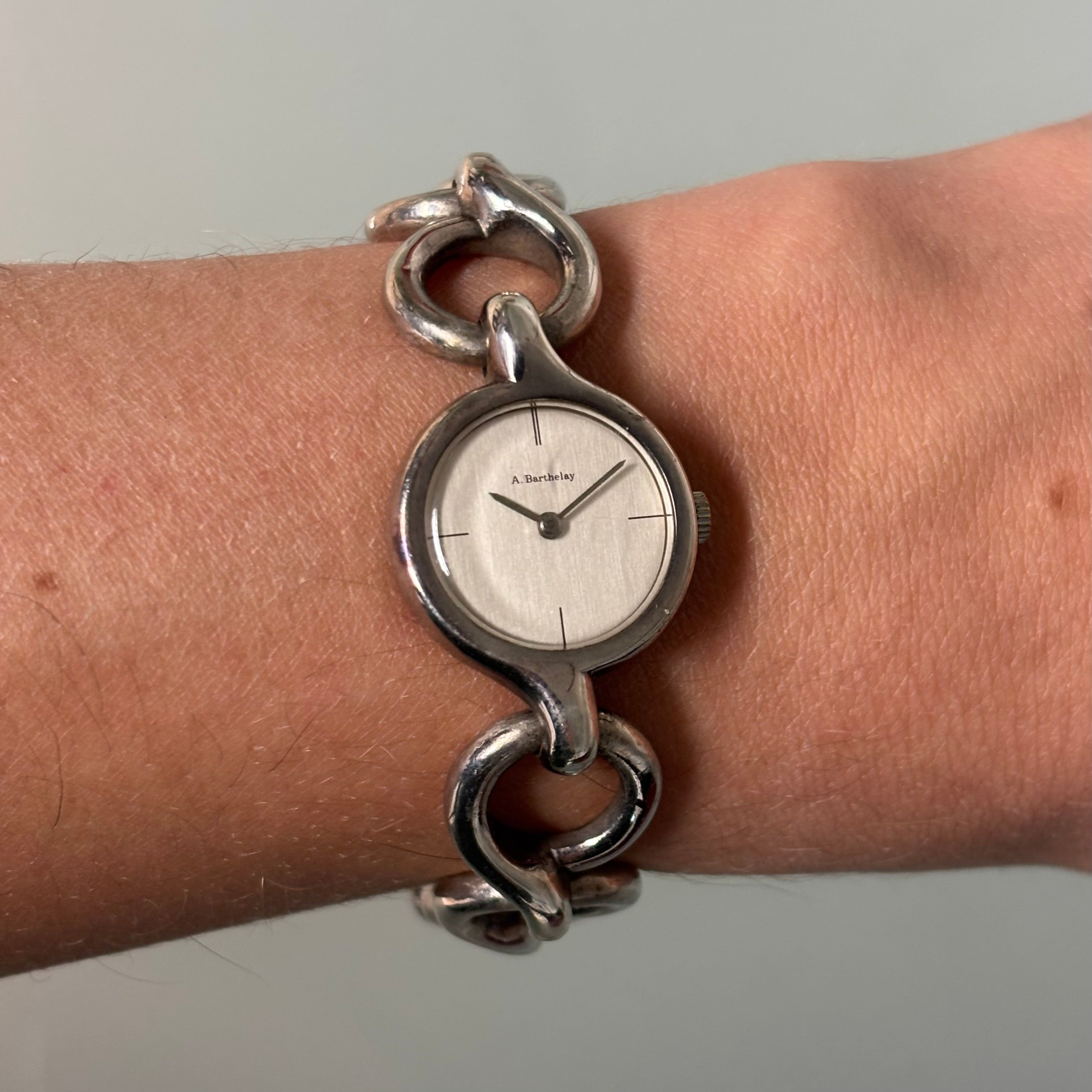 Alexis Barthelay Silver Bracelet Watch – 1970’s with Original Box