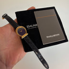 Baume & Mercier Lapis Dial Watch – Logo Case, 18K Gold