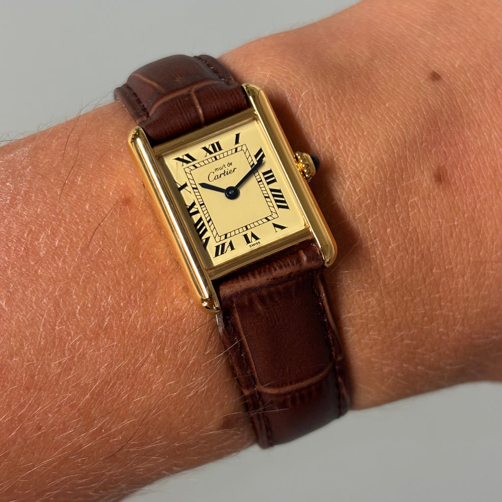 Cartier Tank PM Champagne dial with clasp