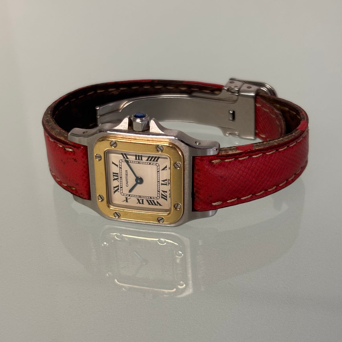 Cartier Santos Galbée PM with original strap & clasp