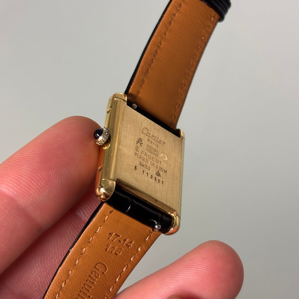 Cartier Tank GM black dial with original buckle