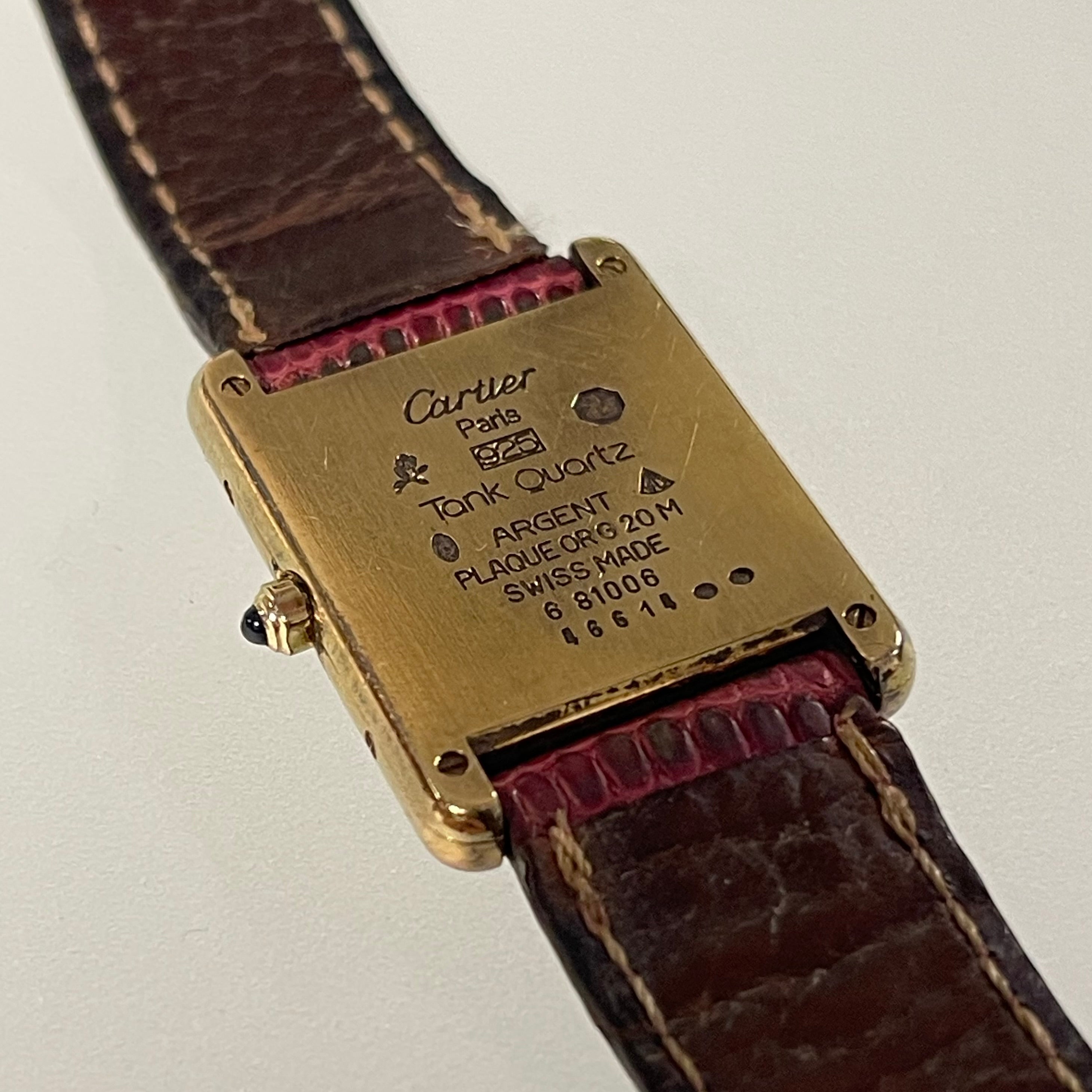 Cartier Tank Grand Model – Bordeaux Art Deco Dial with Matching Strap (23 × 31 mm)