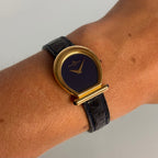 Baume & Mercier Lapis Dial Watch – Logo Case, 18K Gold