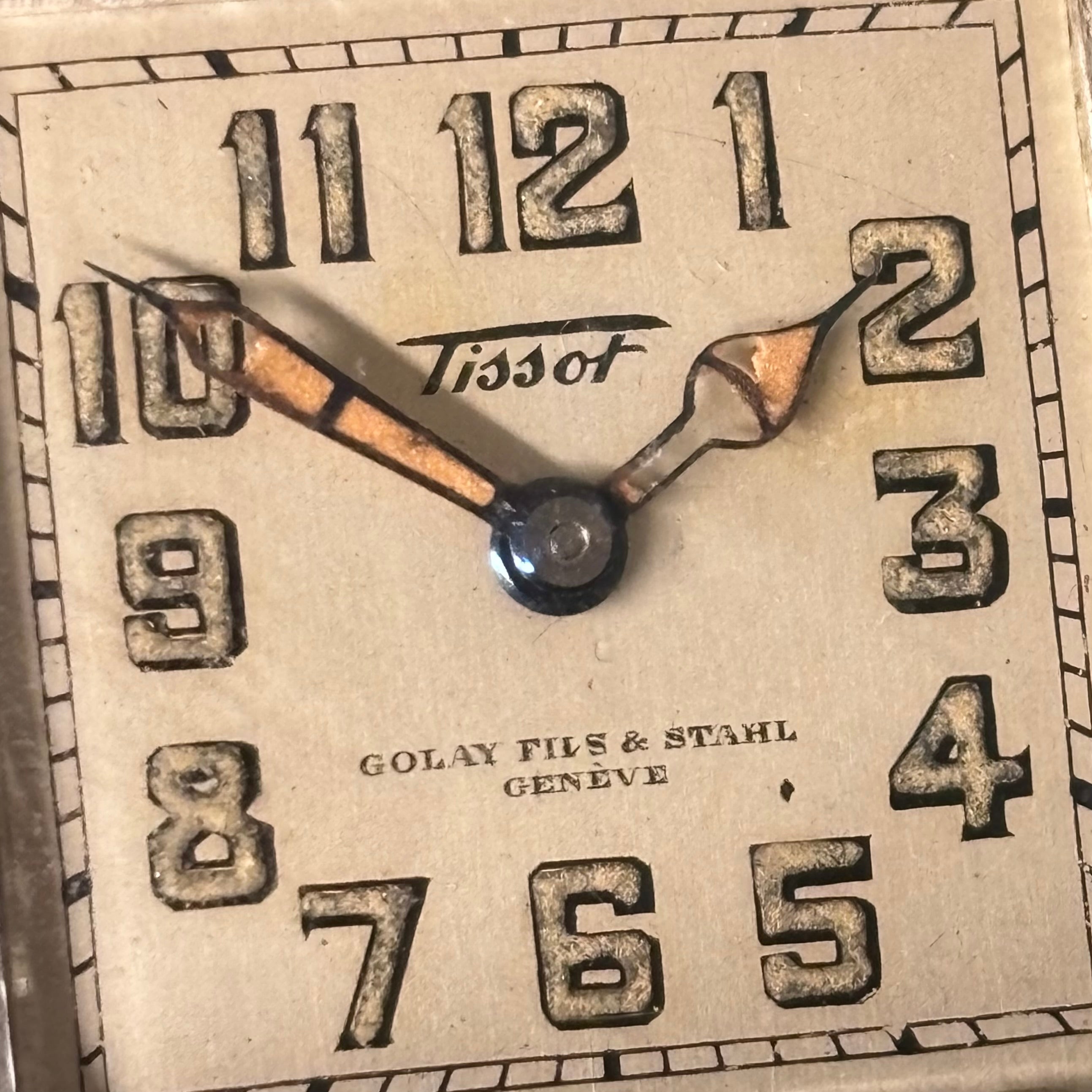 Tissot Golay fils & stahl double signed leather pocketwatch