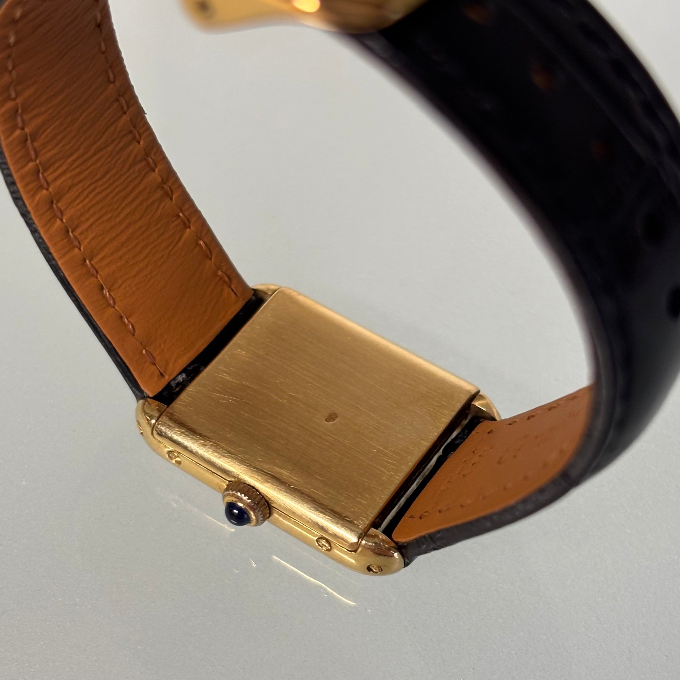 Alexis Barthelay Tank Petit Model – 18K Gold with Sapphire Crown