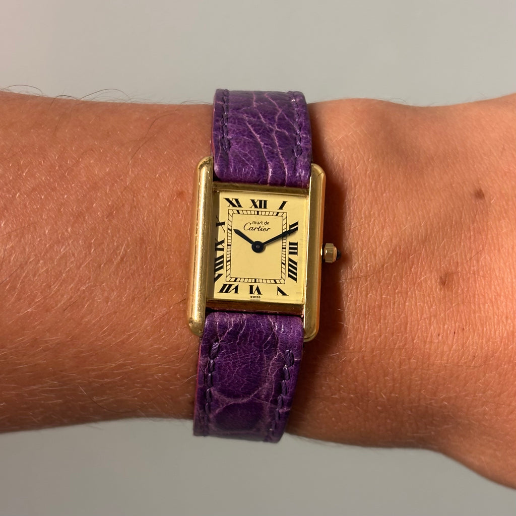 Cartier Tank Champagne PM with original buckle