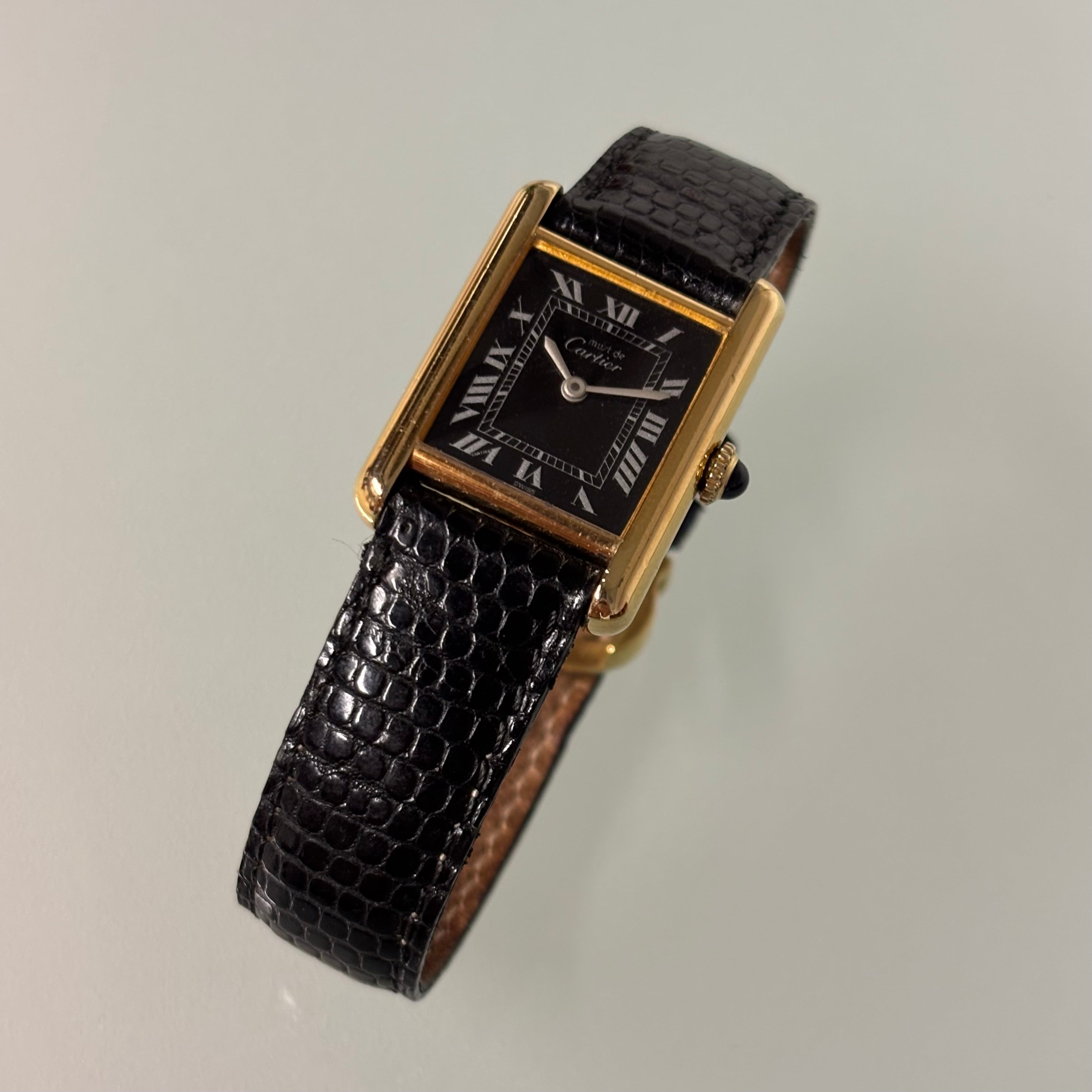 Cartier Tank PM Black/White dial FULL SET