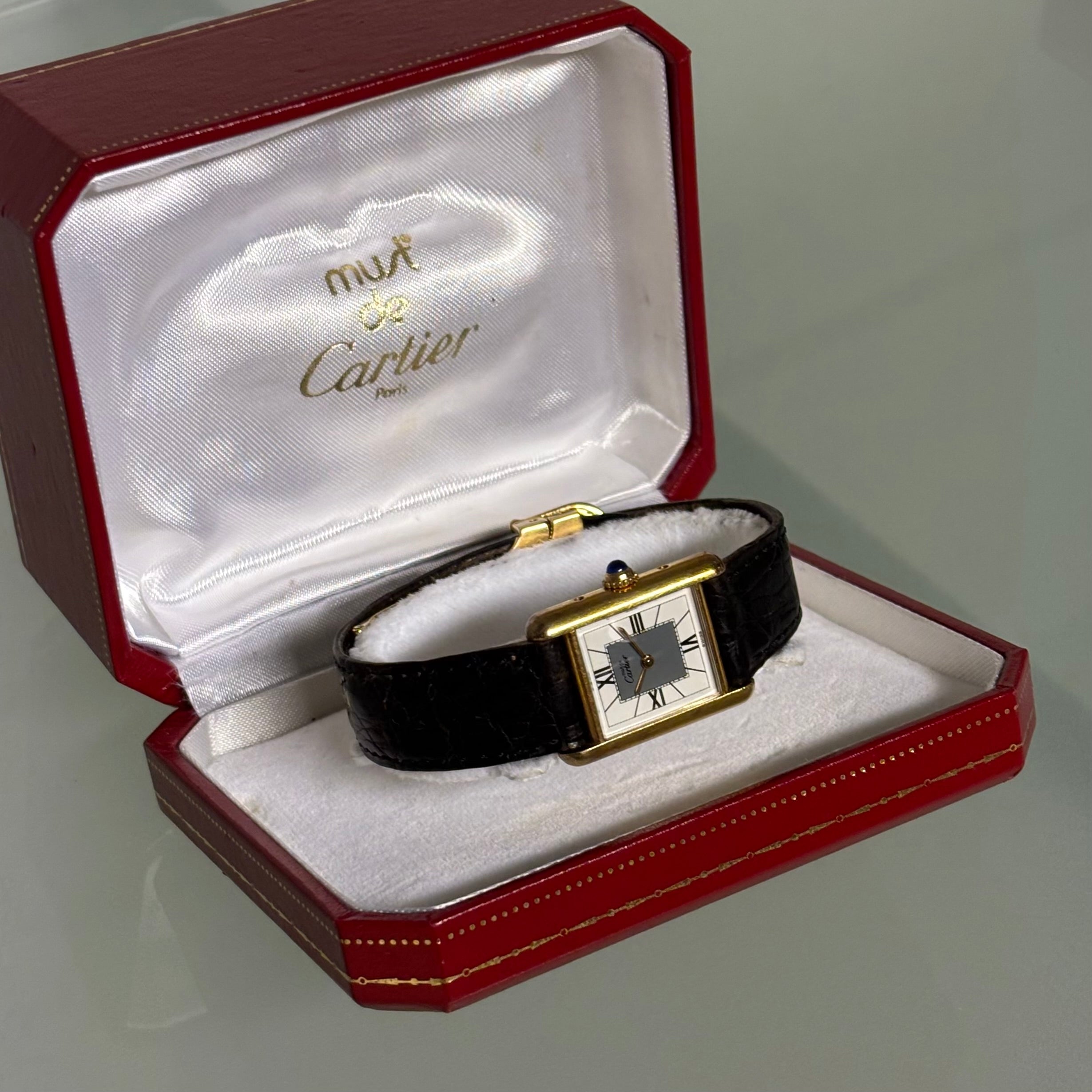 Cartier Tank PM with original box, strap & clasp