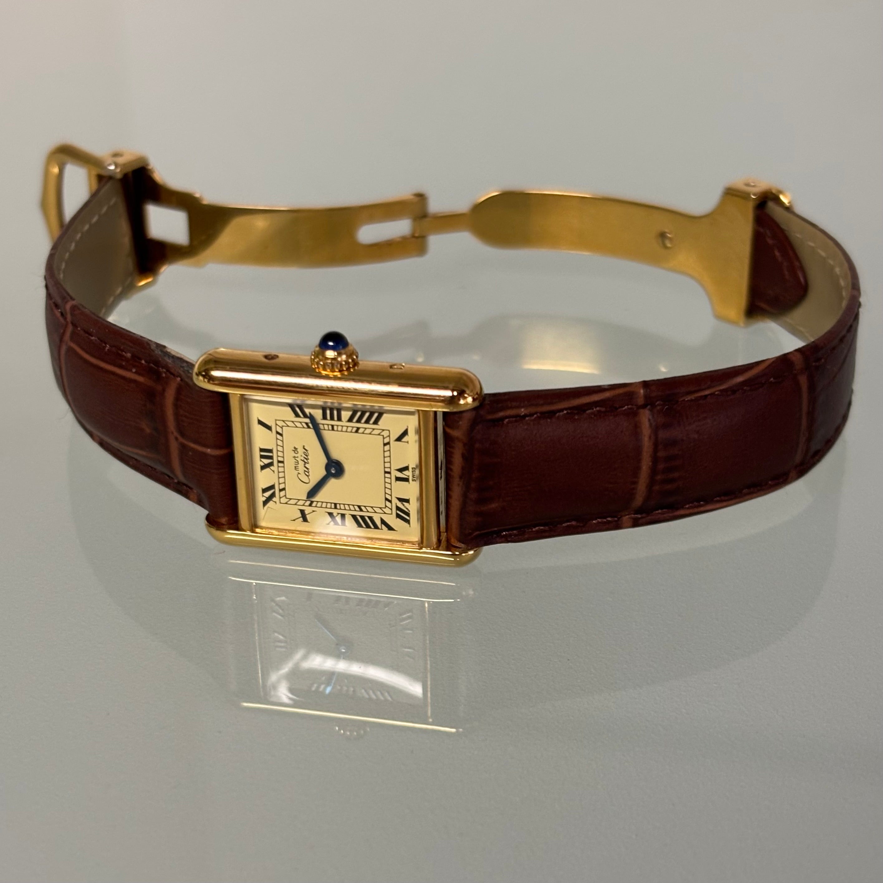 Cartier Tank PM Champagne dial with clasp
