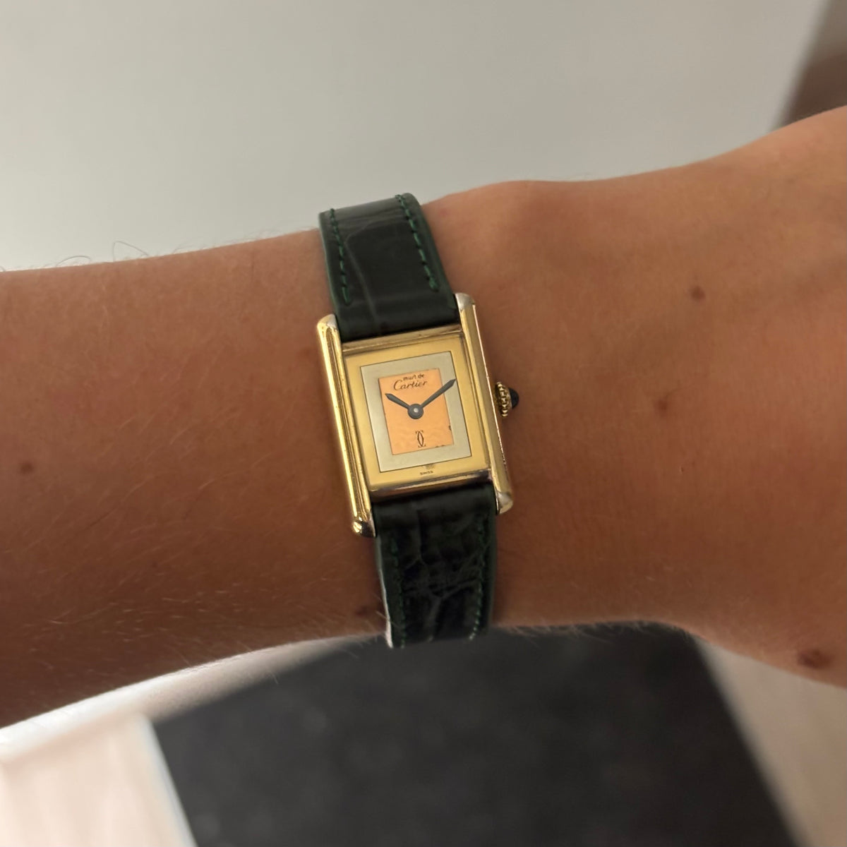 Cartier Tank PM with TriColor mirror dial