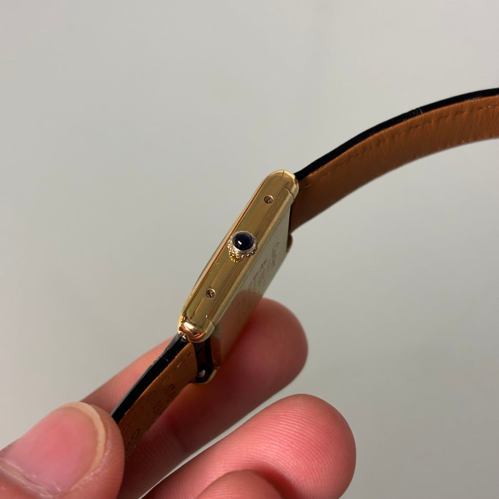 Cartier Tank GM black dial with original buckle