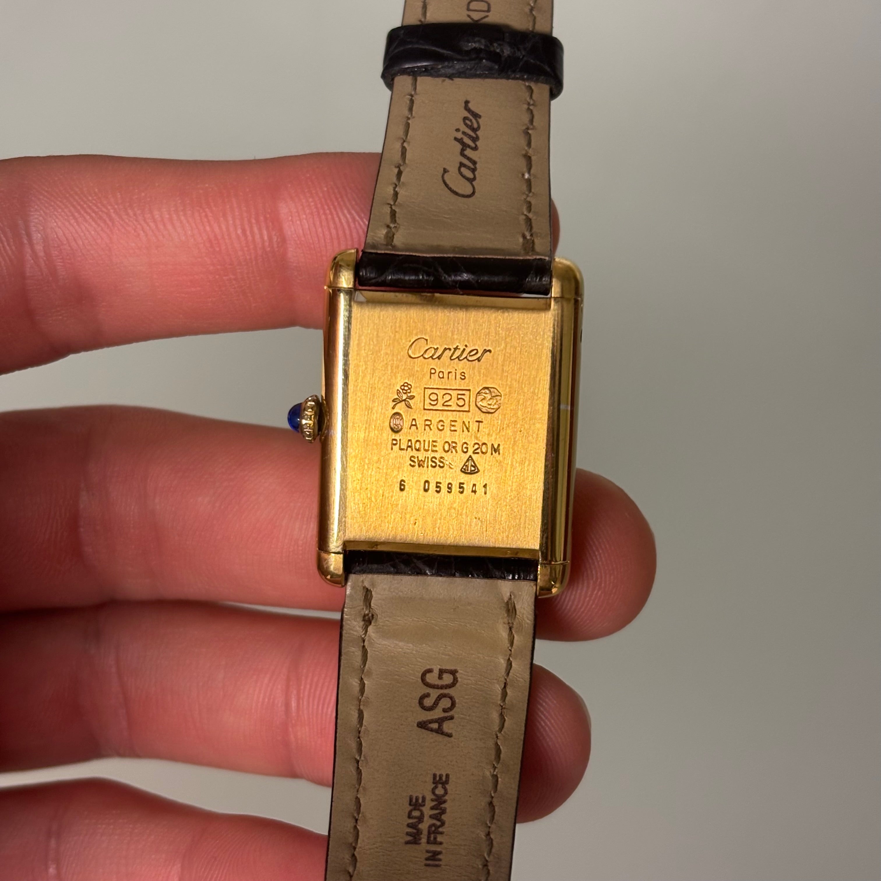 Cartier Tank GM black dial with buckle