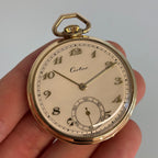 Cartier × Movado Pocket Watch – 14K Gold Vintage Timepiece