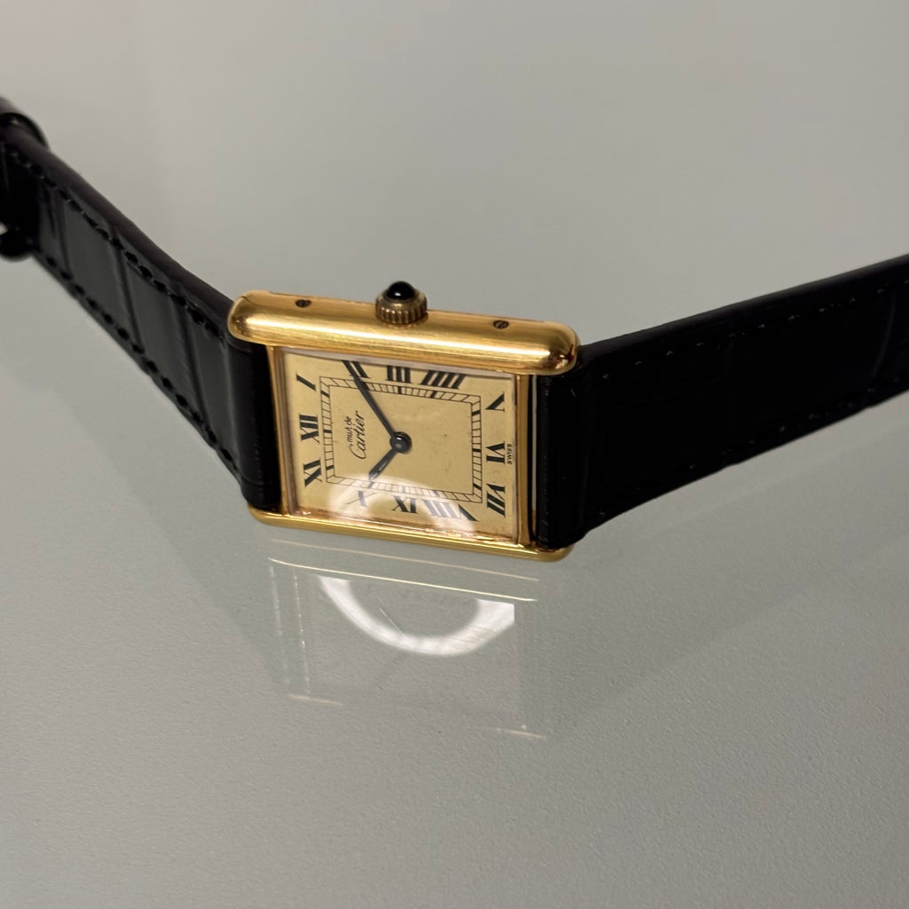 Cartier tank GM lemon Roman numeral dial