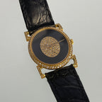 Piaget Onyx & Diamond Wristwatch – 18K Gold, Factory Diamond Dial