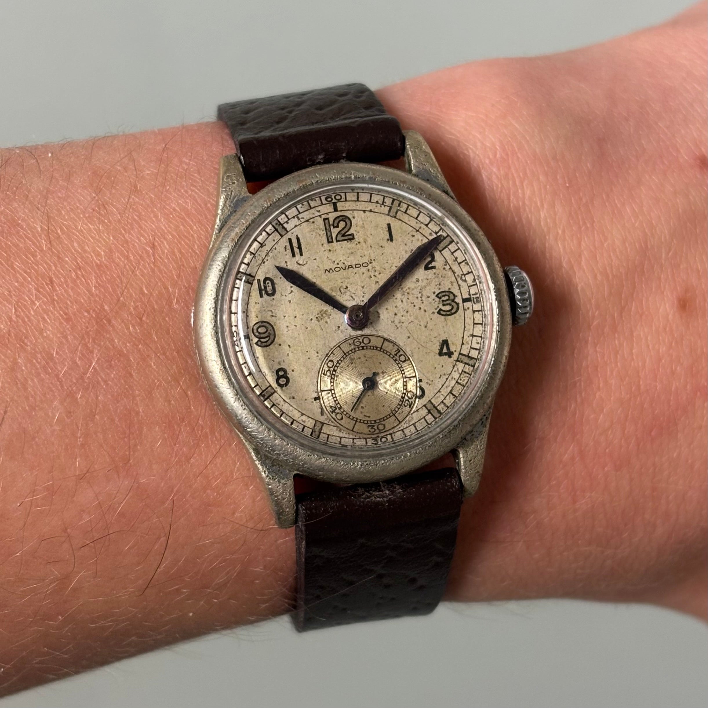 Movado Sector dial with purple hands