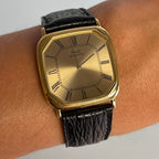 Piaget Cushion Watch – 18K Gold Big Case with Original Buckle