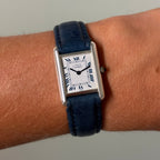 Cartier Tank PM blue Roman dial