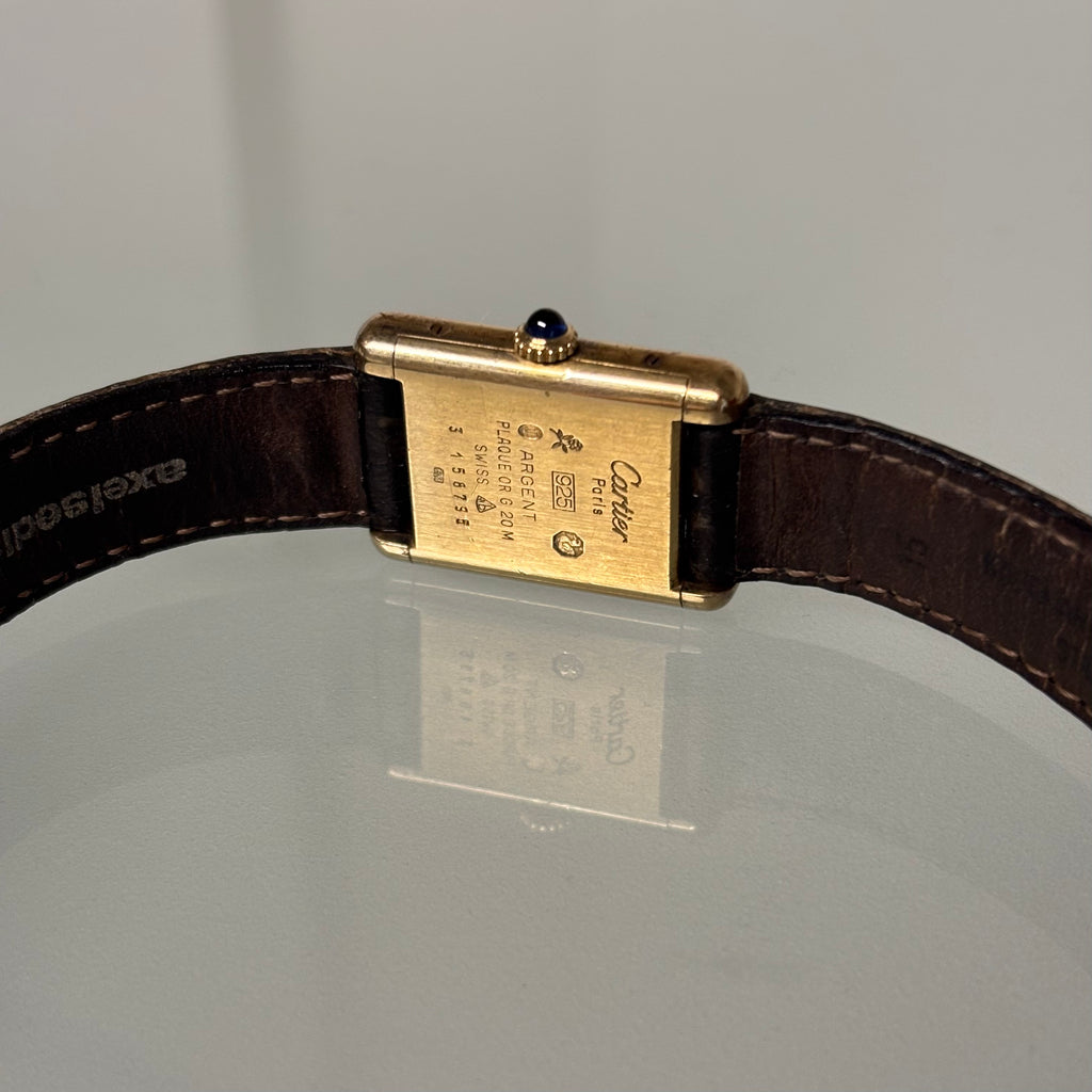 Cartier Tank PM Black dial with buckle