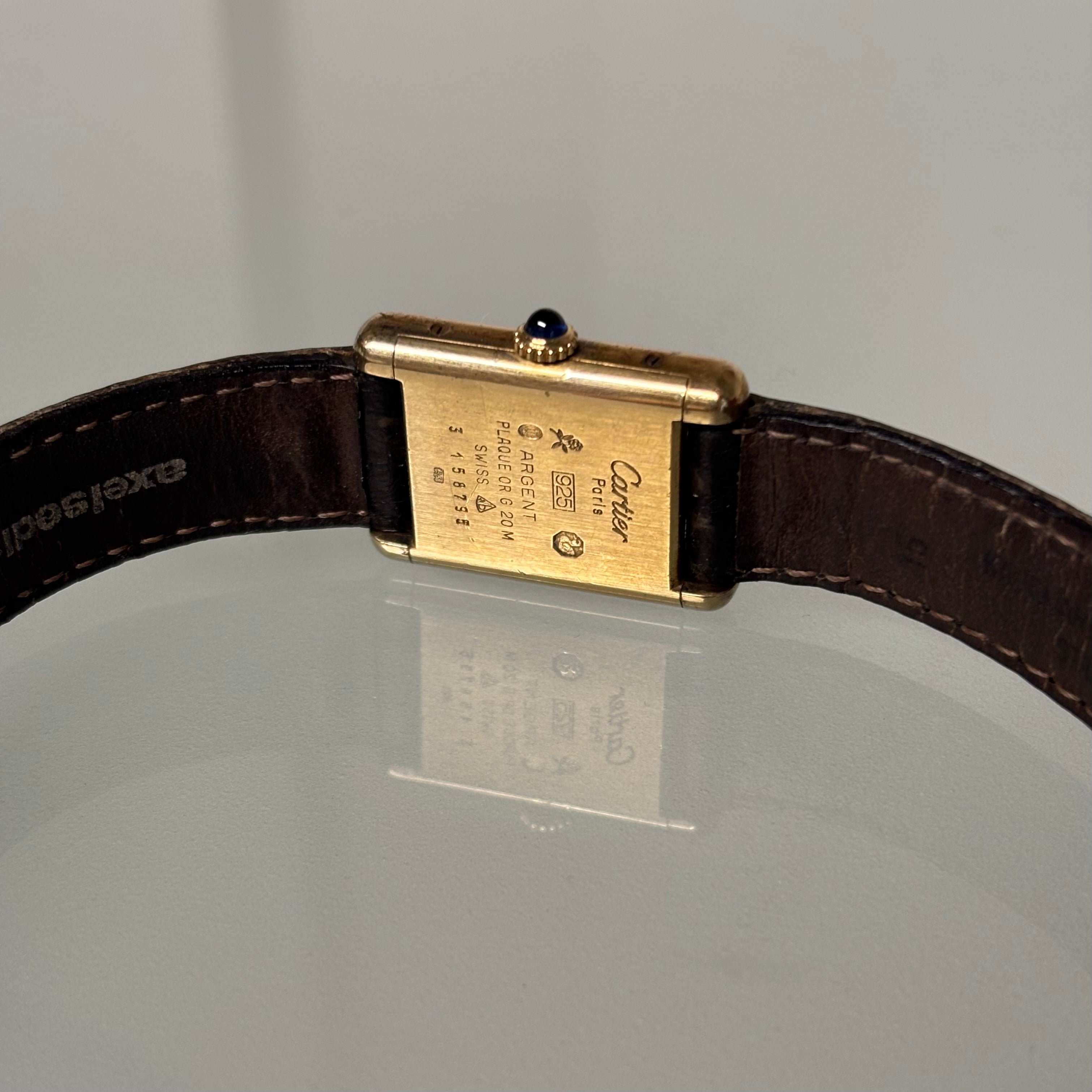 Cartier Tank PM Black dial with buckle