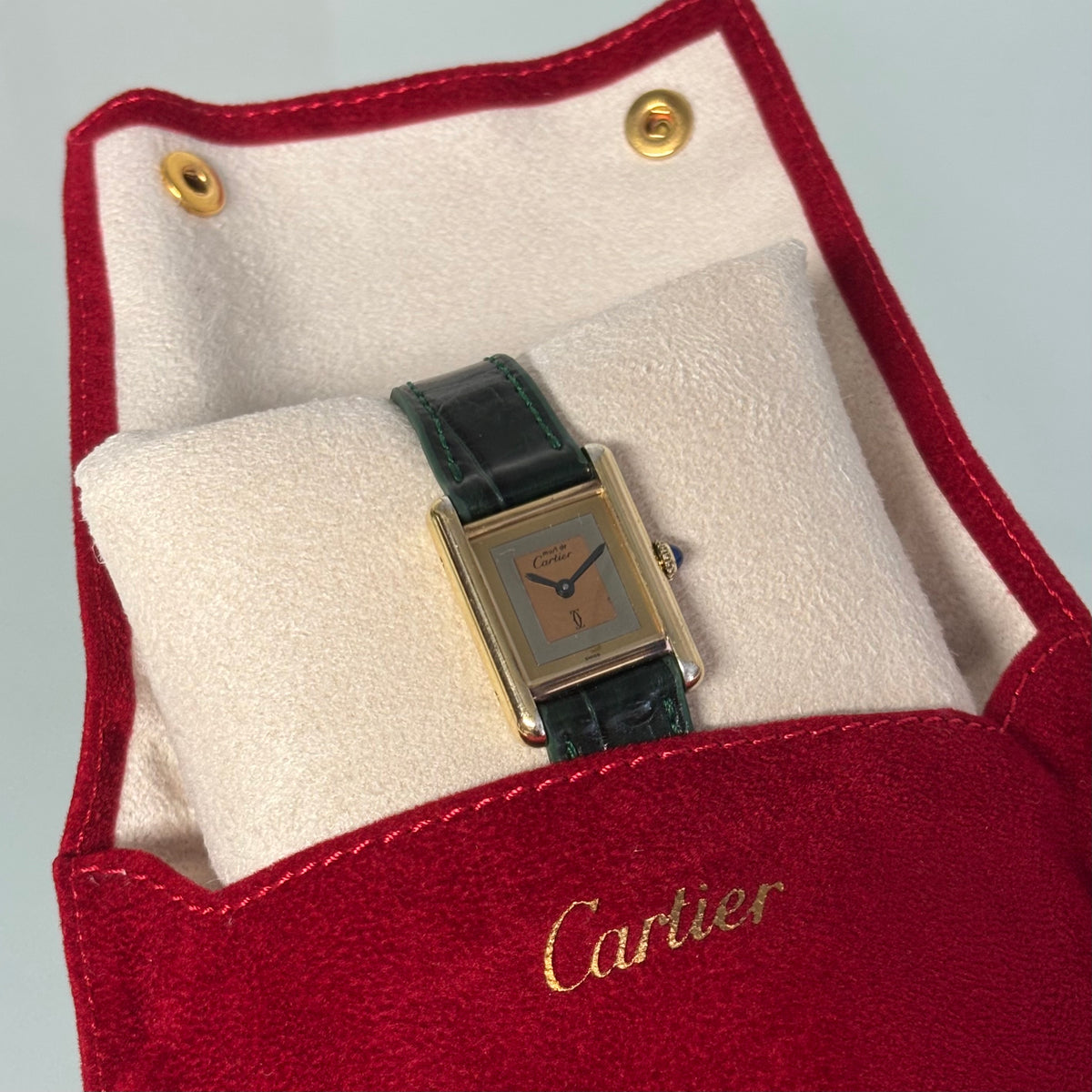 Cartier Tank PM with TriColor mirror dial