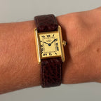 Cartier Tank champagne PM with original buckle